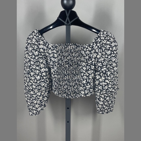 NEW Levis Floral Statement Crop Top Shirt Womens XS black western boho - Picture 9 of 11